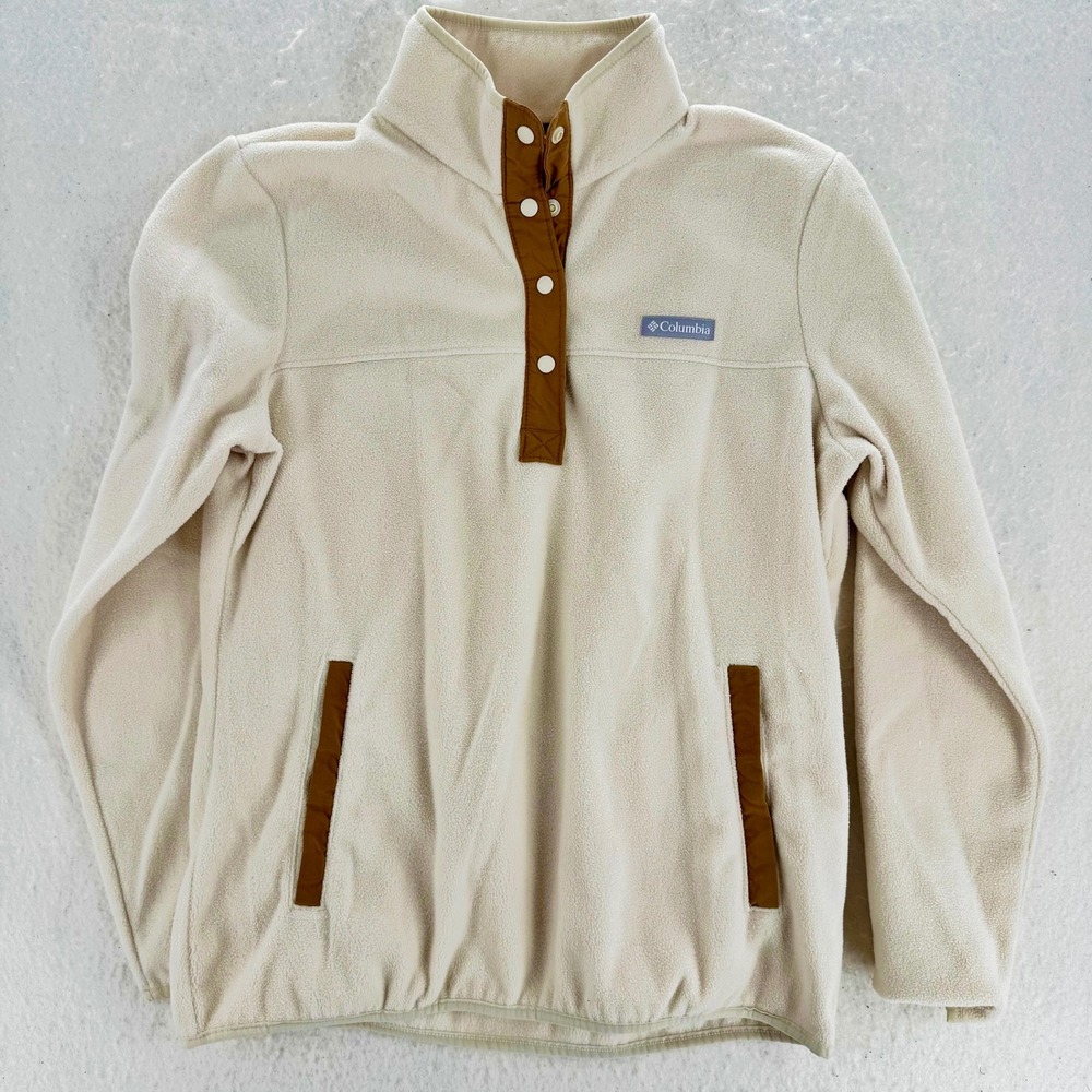 Columbia - Benton Springs Fleece Snap Pullover - Cream Brown - L - Womens